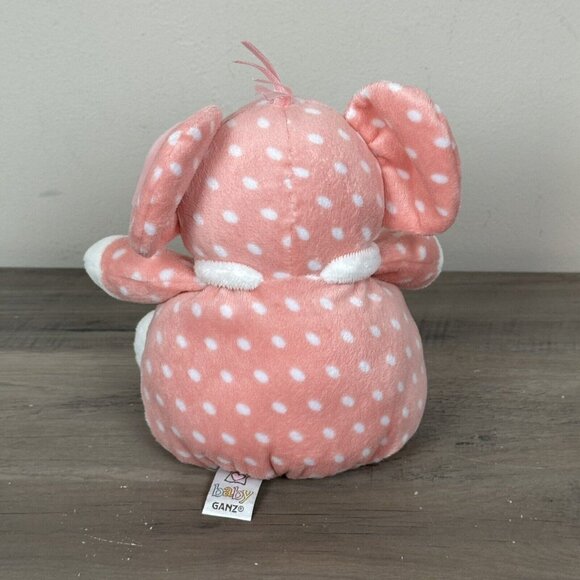 Baby Ganz‎ Pink Polka Dot Elephant Plush Rattle Infant Security Lovey Soft 7” - Picture 3 of 9